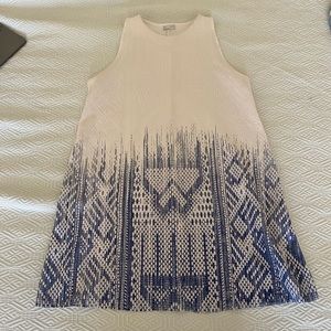 Zara blue and white textured mini dress
